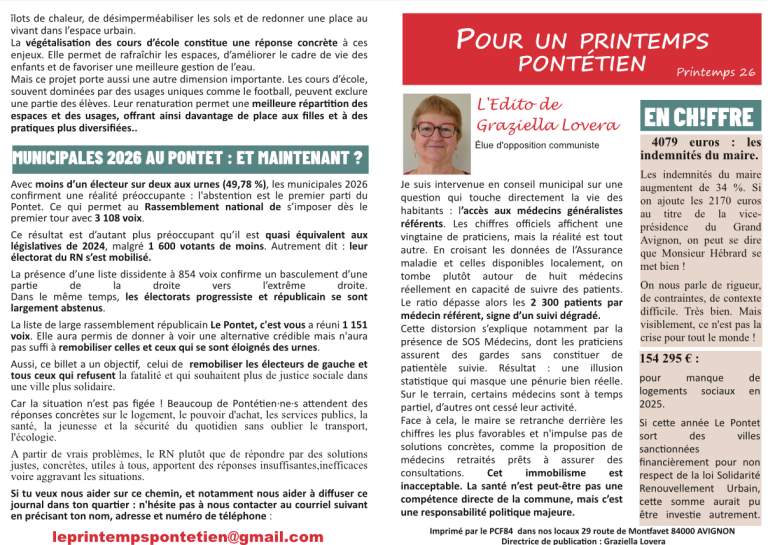 Pour un printemps Pontétien