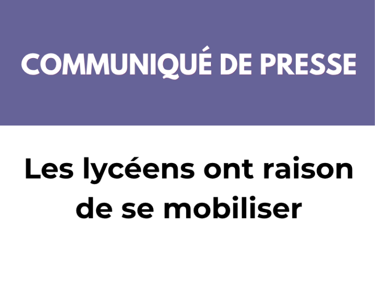 Les lycéens ont raison de se mobiliser